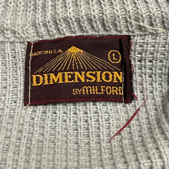 Vintage Grandpa Cardigan, 1970s Gray Zip Front Turtleneck Sweater Sz L - Picture 9 of 11